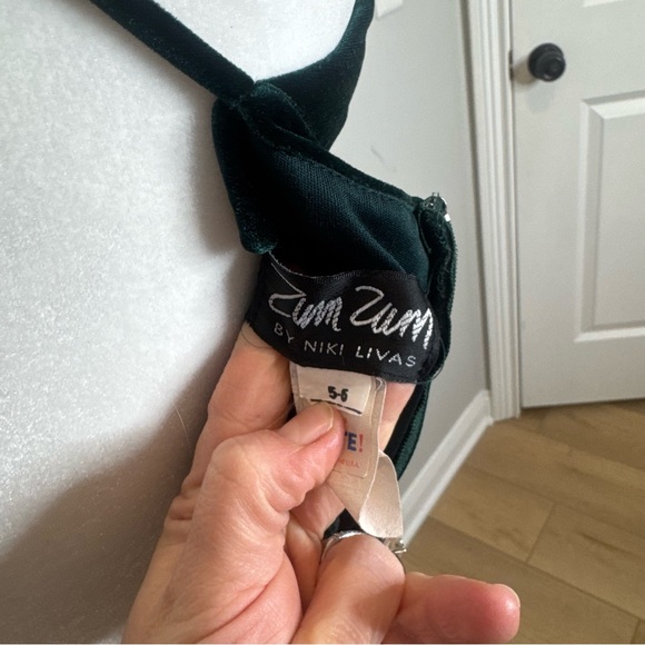 VTG Y2K 90s Velvet Neck Scarf Midi Dress Fairy Grunge Whimsigoth Formal 4/6 - Picture 7 of 13